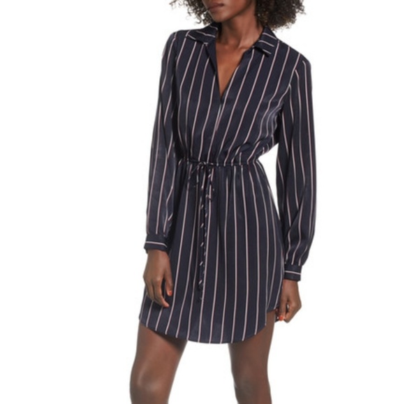 pinstripe shirt dress
